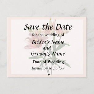 Carte Postale Faire-part Pink Lily Trio Enregistrer la date