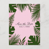 Pink Tropical Green Feuilles Beach Enregistrer la 