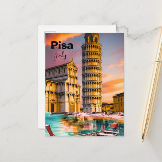 Carte Postale Faire-part Pisa Italy Travel Postcard, Pisa Travel Art Postca