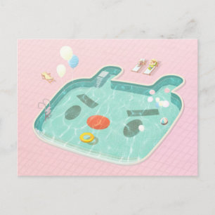 Carte Postale Faire-part Piscine