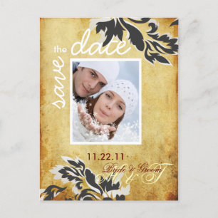 Carte Postale Faire-part PixDezine Vintage Pearl Damask 12 Date de sauvegar