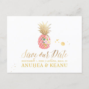 Carte Postale Faire-part PixDezines Aloha Ananas/Rose/Faire-part de Save th