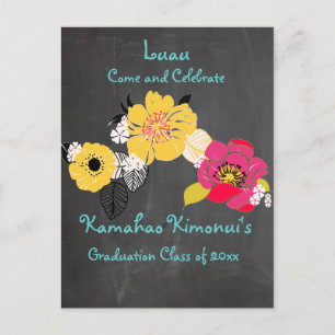 Carte Postale Faire-part PixDezines chalkboard luau Graduation/tropical