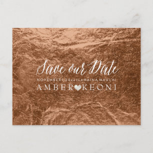 Carte Postale Faire-part PixDezines Copper/Bronze/Faux Foil/Save Date