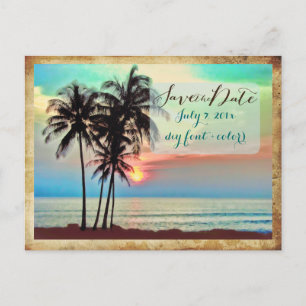 Carte Postale Faire-part PixDezines/date de sauvegarde/coucher de soleil ha
