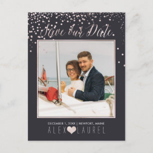 Carte Postale Faire-part PixDezines Enregistrer la date/Confetti rose vif