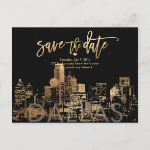 Carte Postale Faire-part PixDezines/Enregistrer la date de Dallas Skyline/F