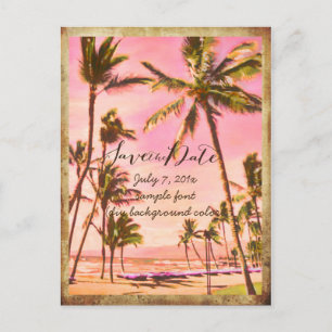 Carte Postale Faire-part PixDezines/enregistrer la date/hawaii vintage