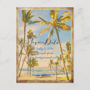 Carte Postale Faire-part PixDezines/enregistrer la date/hawaii vintage