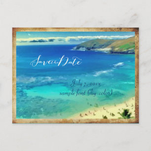 Carte Postale Faire-part PixDezines/enregistrer la date/la baie de hanauma 