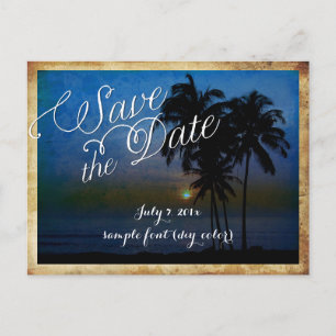 Carte Postale Faire-part PixDezines/enregistrer la date/plage tropicale vin