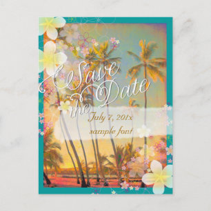 Carte Postale Faire-part PixDezines/enregistrer la date/rêve de hula/Hawaii