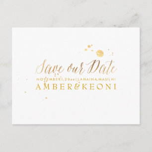 Carte Postale Faire-part PixDezines Enregistrer la date/stylish Faux Gold S