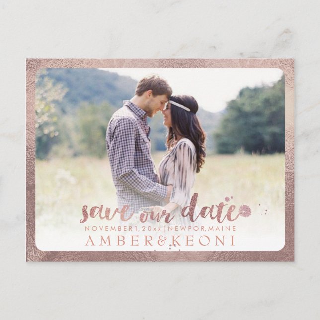 Carte Postale Faire-part PixDezines Enregistrer le script Date/Brosse (Devant)