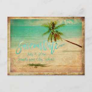 Carte Postale Faire-part PixDezines/enregistrez notre date/plage tropicale