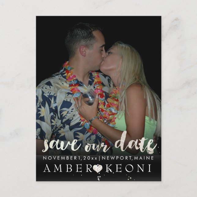 Carte Postale Faire-part PixDezines fausse argent/date de sauvegarde/couleu (Devant)