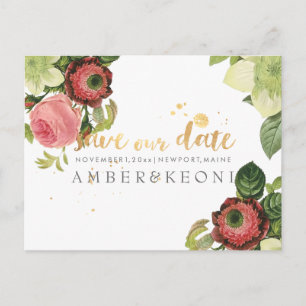 Carte Postale Faire-part PixDezines floral vintage photo de sauvegarde de d