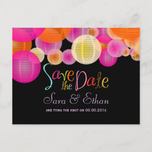 Carte Postale Faire-part PixDezines lanternes enregistrer la date