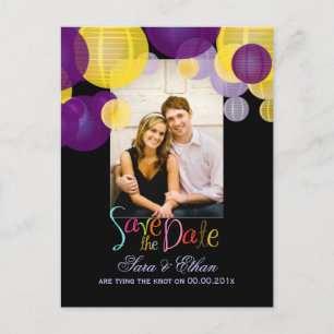 Carte Postale Faire-part PixDezines lanternes enregistrer la date