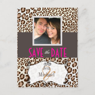 Carte Postale Faire-part PixDezines Leopard, Save the Date Photo