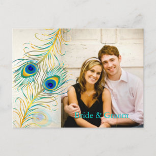 Carte Postale Faire-part PixDezines paon/événement DO-IT-YOURSELF+couleur a