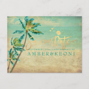 Carte Postale Faire-part PixDezines Plage Vintage Sauvegarder la date Photo