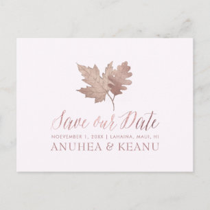 Carte Postale Faire-part PixDezines Rose Gold automne feuillage/Sauvegarder