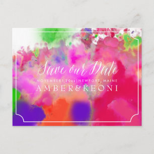 Carte Postale Faire-part PixDezines SAUVEGARDER LA DATE/COLOR RUN/ARC-EN-CI