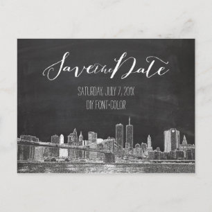 Carte Postale Faire-part PixDezines/Save Date/Chalkboard/NYC Twin Tower