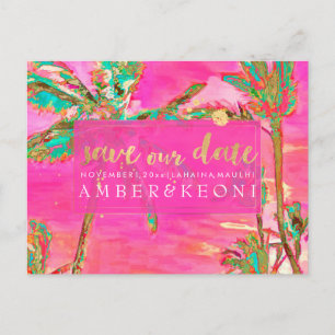 Carte Postale Faire-part PixDezines Watercolor Beach Enregistrer Date Photo