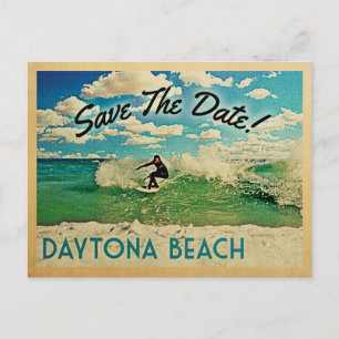 Carte Postale Faire-part Plage de Daytona Beach Save The Date Floride Surf
