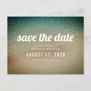 Carte Postale Faire-part Plage de l'Océan de Sable Mariage Économisez la Da