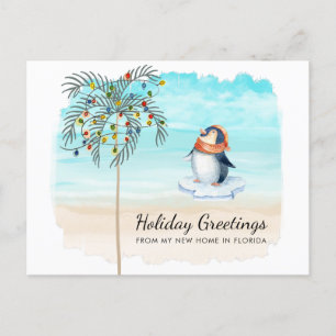 Carte Postale Faire-part Plage de Pingouin magnifique Palm Tree Holiday Mov