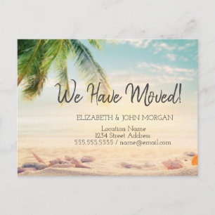 Carte Postale Faire-part Plage des coquillages de palmiers en mouvement