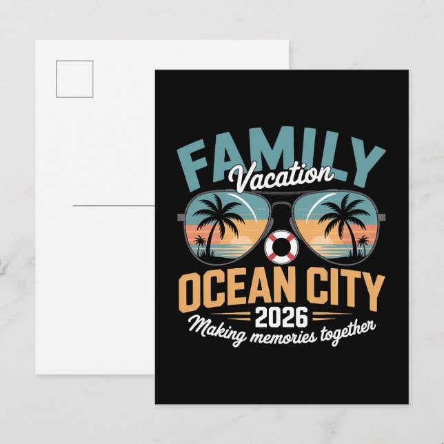 Carte Postale Faire-part Plage d'Ocean City (Devant / Derrière)