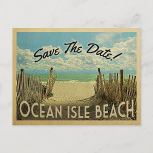 Carte Postale Faire-part Plage d'Ocean Isle Enregistrer la Date Vintage Nau