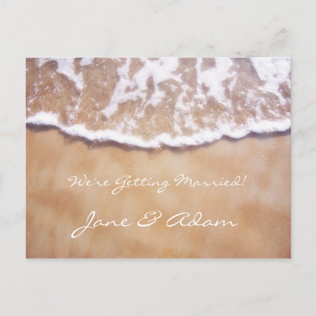 Carte Postale Faire-part Plage Enregistrer la date (Devant)