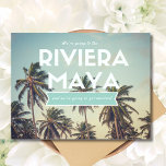 Carte Postale Faire-part Plage tropicale Riviera Maya Mariage Sauvez les da<br><div class="desc">Riviera Maya,  Mexique mariage tropical de plage enregistrer la date carte postale pour votre mariage de plage de destination. Cette magnifique carte postale de design de palmiers de plage tropicale est la meilleure façon d'annoncer vos plans mariages à votre famille et à vos amis.</div>