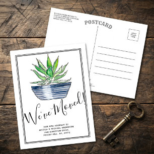 Carte Postale Faire-part Plante d'Aloe Vera en pot Nouveau Déménagement