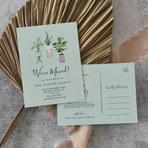 Carte Postale Faire-part Plantes de la Maison Mint Nous avons déménagé