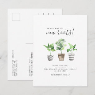 Carte Postale Faire-part Plantes en pot Boho Nouvelle Adresse Botanique Dém