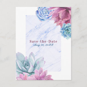 Carte Postale Faire-part Plantes grasses Marbre Chic Fiesta Rustique Enregi