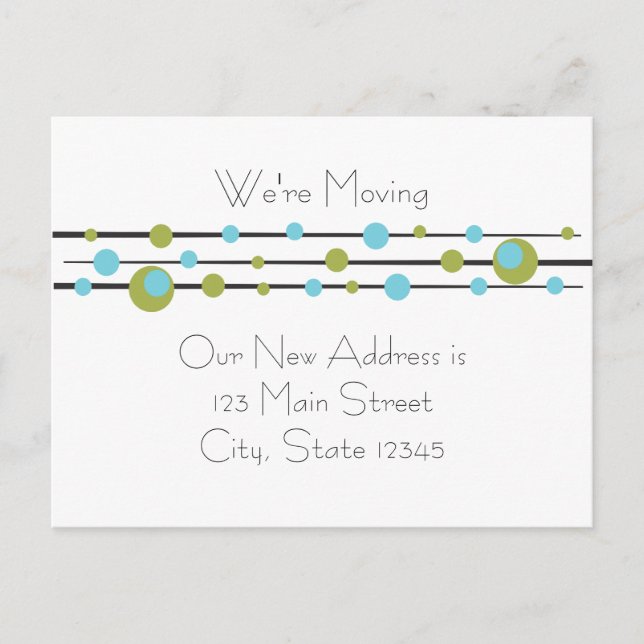 Carte Postale Faire-part Points rétro amusants (Devant)