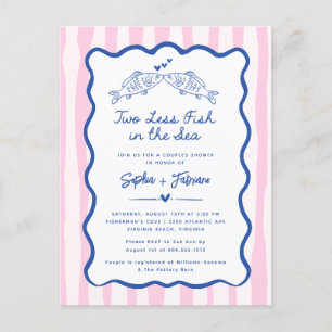 Carte Postale Faire-part Poisson Main Fantaisiste Deux De Moins Dans La Mer