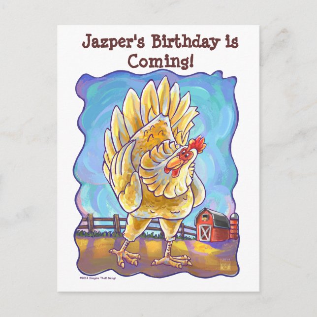 Carte Postale Faire-part Pôle de fête au poulet (Devant)