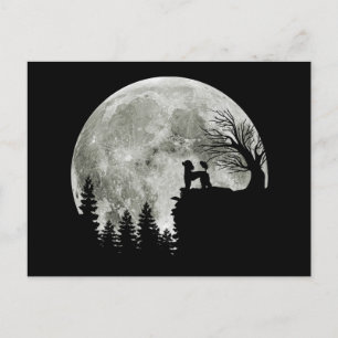 Carte Postale Faire-part Poodle Sur Mountain Halloween Cadeau Pour Poodle L