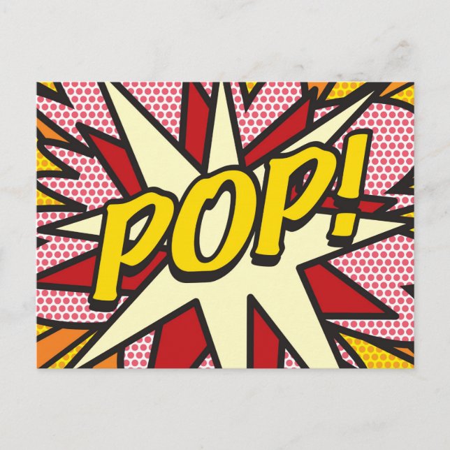 Carte Postale Faire-part POP Bulle de Texte Discours Message Fun Rétro (Devant)