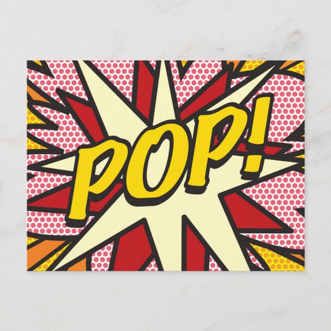 Carte Postale Faire-part POP Fun Retro Comic Book Pop Art (Devant)
