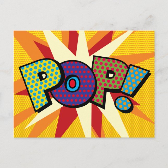 Carte Postale Faire-part POP Votre Message Voix Buble Fun Retro (Devant)