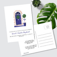 Porte avant bleue Changement d'adresse nous avons